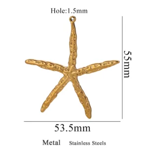 Large Stainless Steel Fish and Starfish CharmsStainless Steel Fish - Image 9
