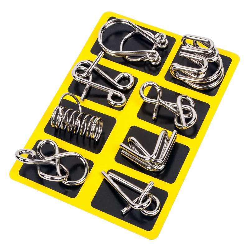 🧩 8-Piece Montessori-Inspired Metal Puzzle Set – Logic, Focus & Hands-On Discovery