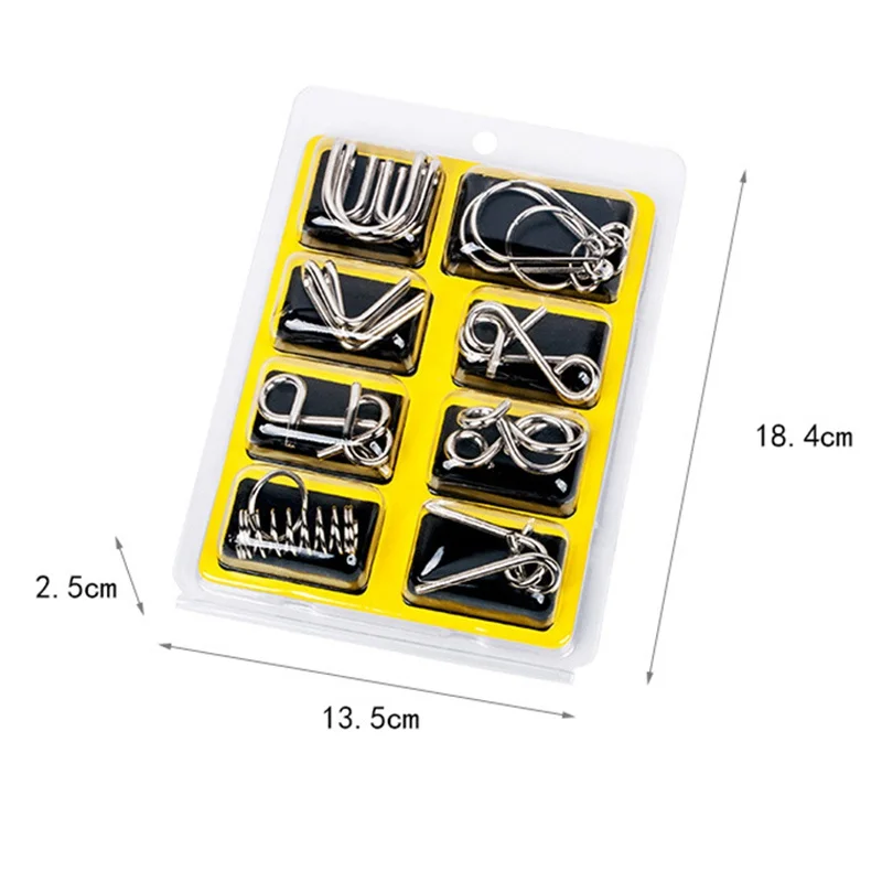 🧩 8-Piece Montessori-Inspired Metal Puzzle Set – Logic, Focus & Hands-On Discovery