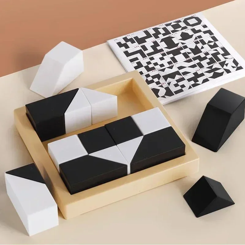 Educational Hidden Building Block Puzzle Toys Spatial Thinking Imagination Ability Training Adult Desktop Interactive Game