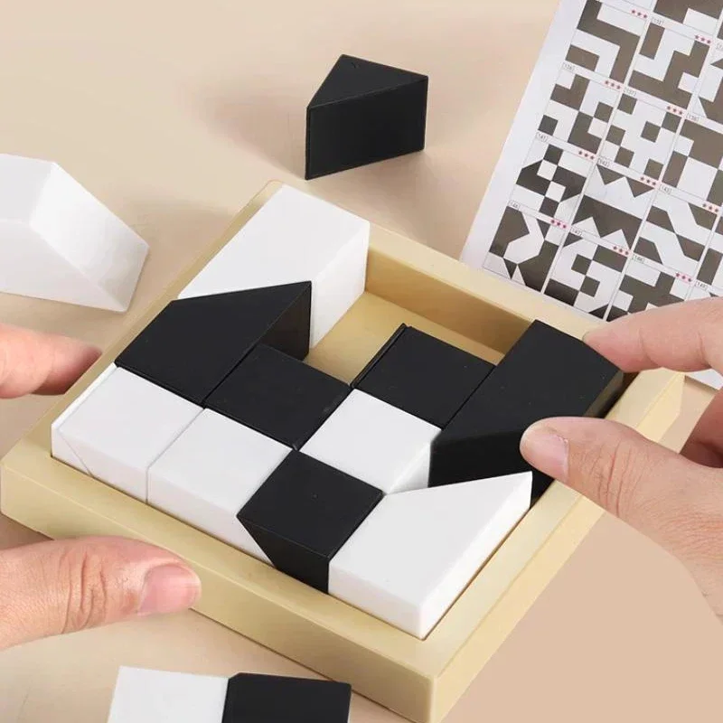 Educational Hidden Building Block Puzzle Toys Spatial Thinking Imagination Ability Training Adult Desktop Interactive Game