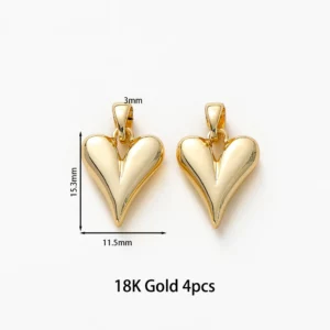 Gold Plated Heart Charms for Jewelry MakingGold Plated Heart - Image 14
