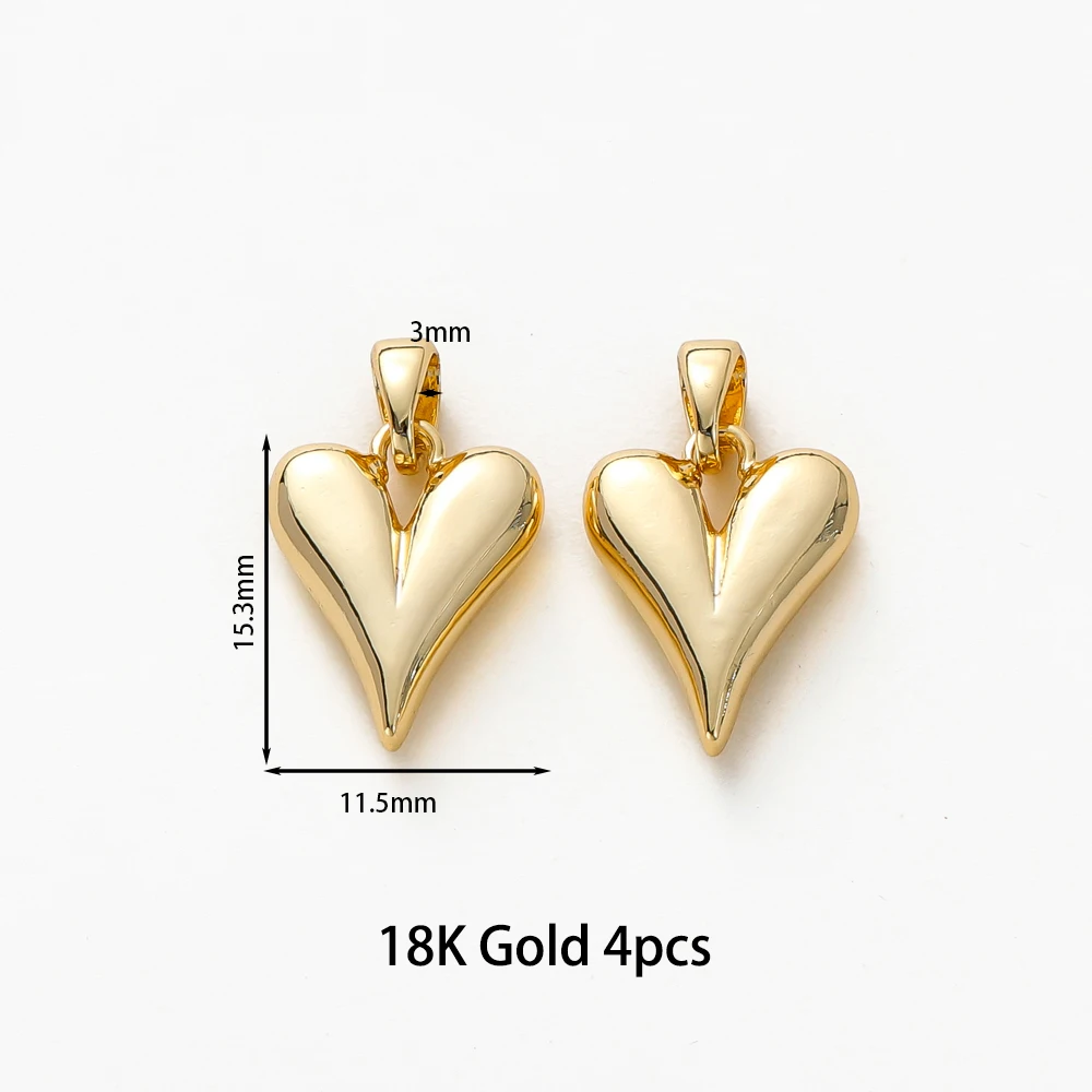 Gold Plated Heart Charms for Jewelry MakingGold Plated Heart