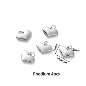 Gold Plated Heart Charms for Jewelry MakingGold Plated Heart - Image 11