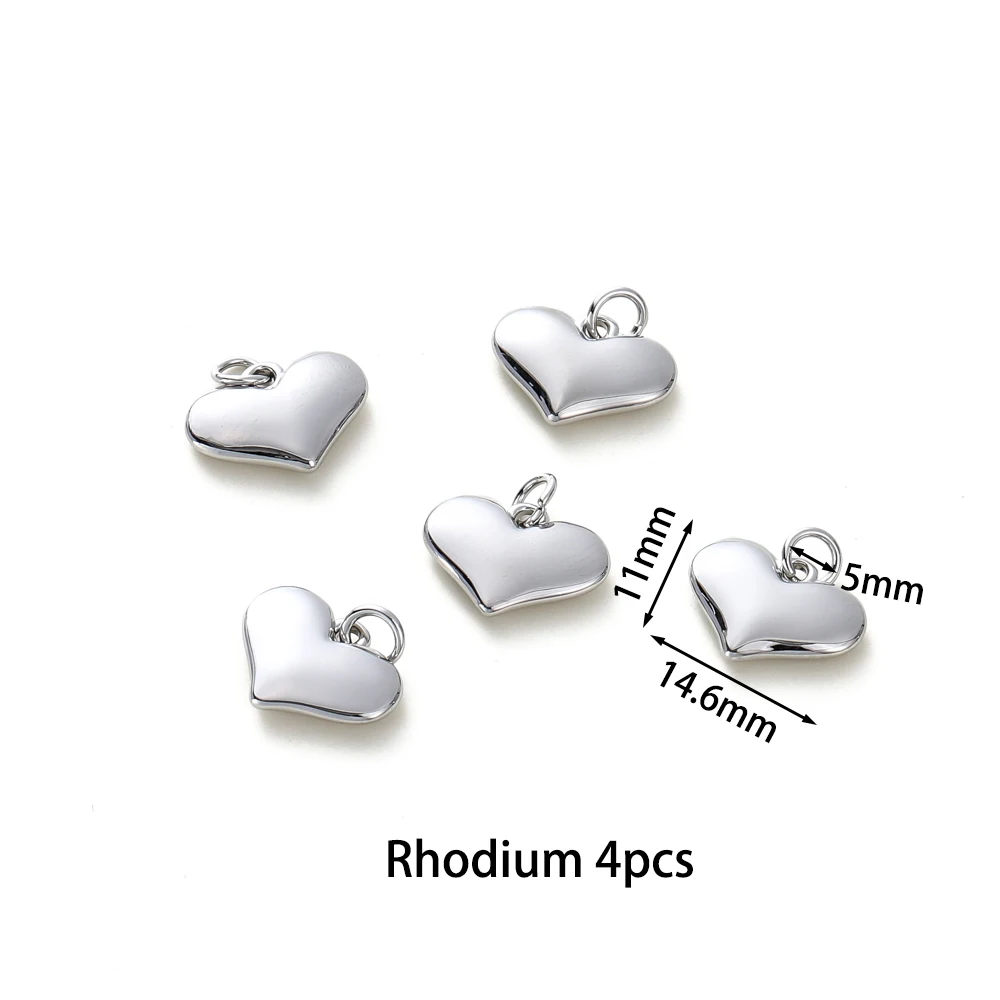 Gold Plated Heart Charms for Jewelry MakingGold Plated Heart