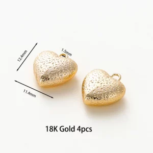 Gold Plated Heart Charms for Jewelry MakingGold Plated Heart - Image 10