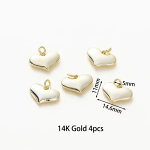 Gold Plated Heart Charms for Jewelry MakingGold Plated Heart - Image 13