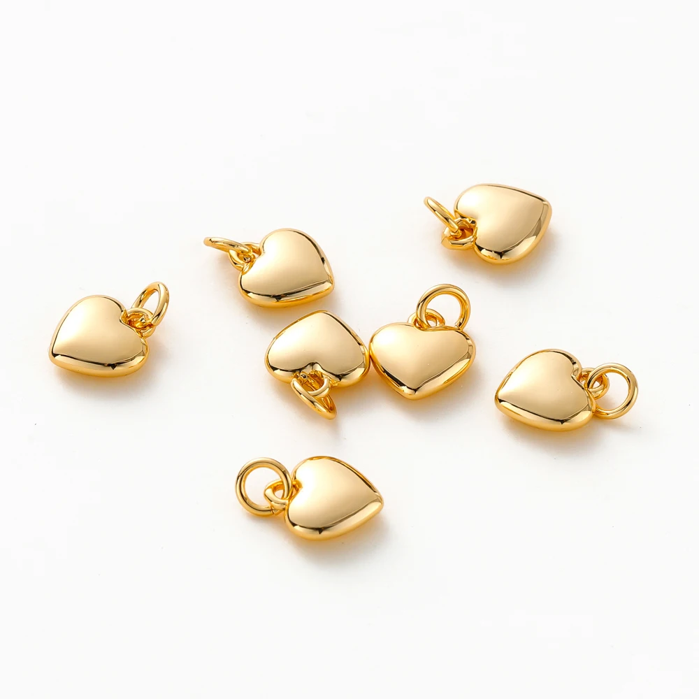 Gold Plated Heart Charms for Jewelry MakingGold Plated Heart