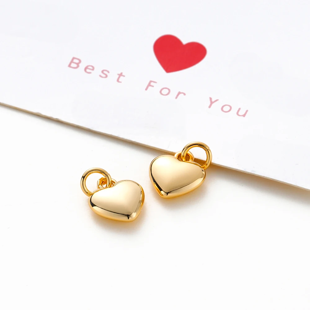 Gold Plated Heart Charms for Jewelry MakingGold Plated Heart