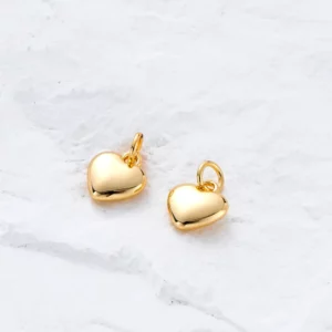 Gold Plated Heart Charms for Jewelry MakingGold Plated Heart - Image 5