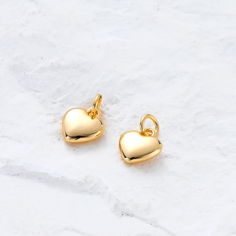 Gold Plated Heart Charms for Jewelry MakingGold Plated Heart
