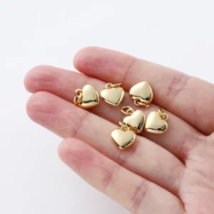Gold Plated Heart Charms for Jewelry MakingGold Plated Heart - Image 6