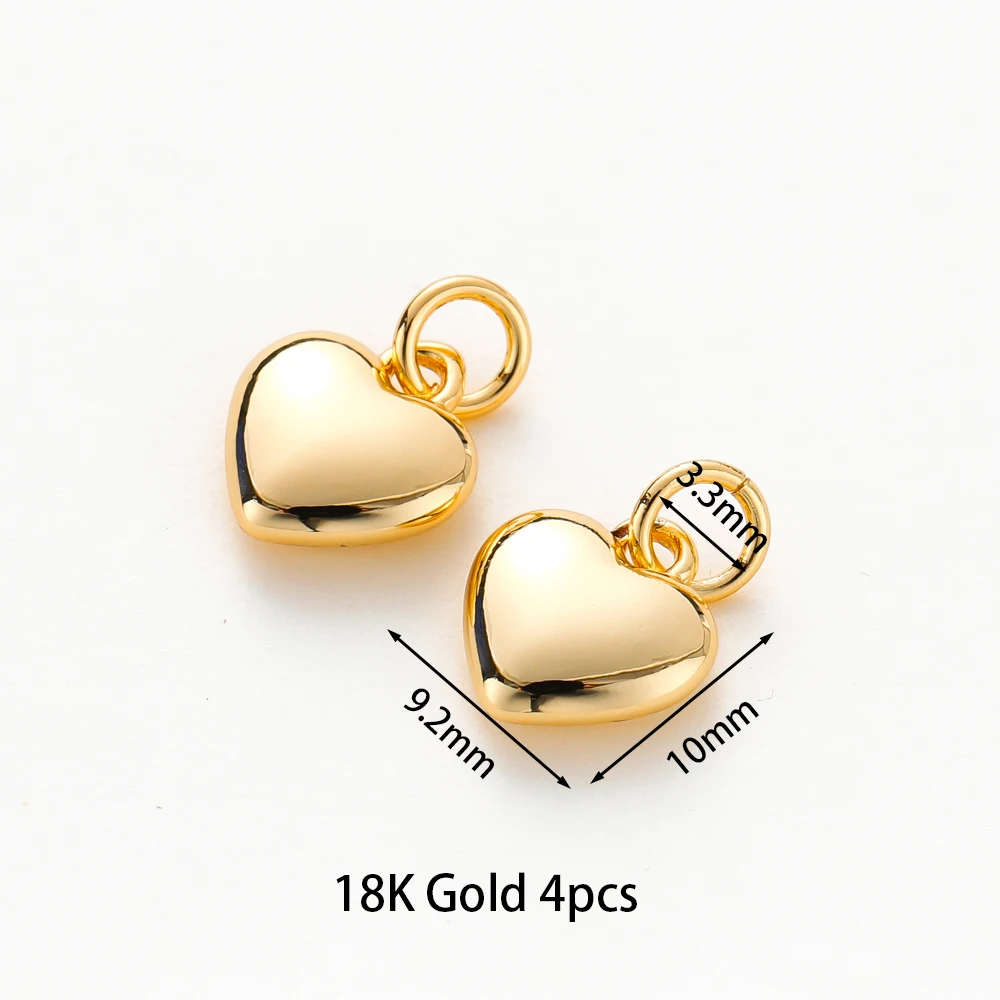 Gold Plated Heart Charms for Jewelry MakingGold Plated Heart