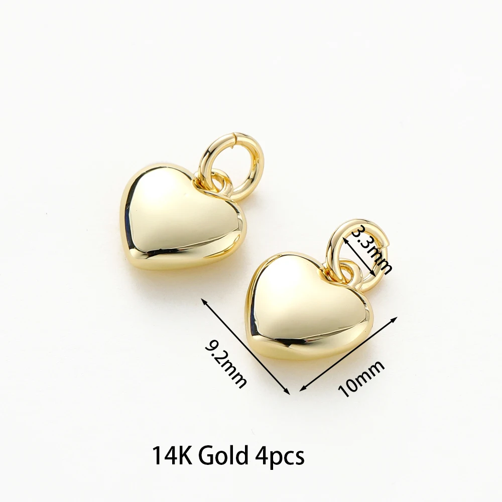 Gold Plated Heart Charms for Jewelry MakingGold Plated Heart