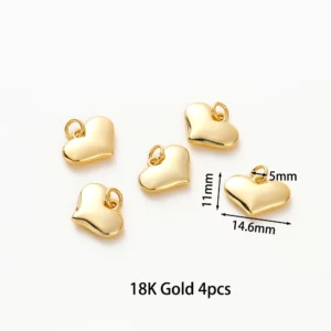 Gold Plated Heart Charms for Jewelry MakingGold Plated Heart - Image 12