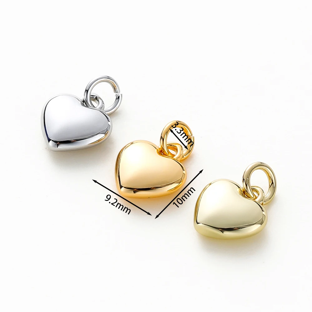 Gold Plated Heart Charms for Jewelry MakingGold Plated Heart