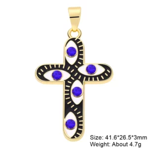 Juya 18K Gold Silver Plated Enamel Cross Charms18K Gold Enamel - Image 12