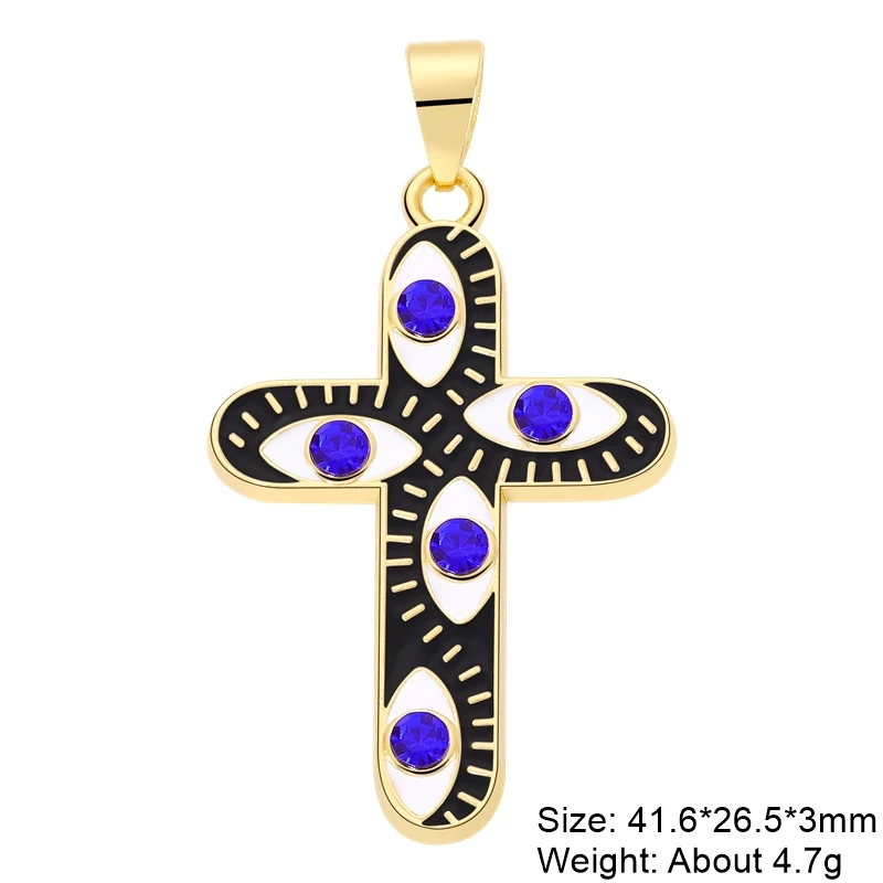 Juya 18K Gold Silver Plated Enamel Cross Charms18K Gold Enamel