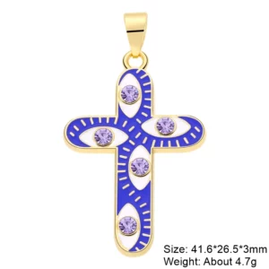 Juya 18K Gold Silver Plated Enamel Cross Charms18K Gold Enamel - Image 11