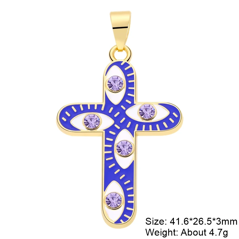 Juya 18K Gold Silver Plated Enamel Cross Charms18K Gold Enamel