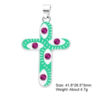 Juya 18K Gold Silver Plated Enamel Cross Charms18K Gold Enamel - Image 7