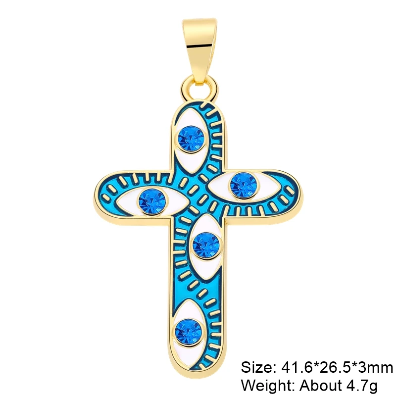 Juya 18K Gold Silver Plated Enamel Cross Charms18K Gold Enamel