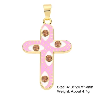 Juya 18K Gold Silver Plated Enamel Cross Charms18K Gold Enamel - Image 16