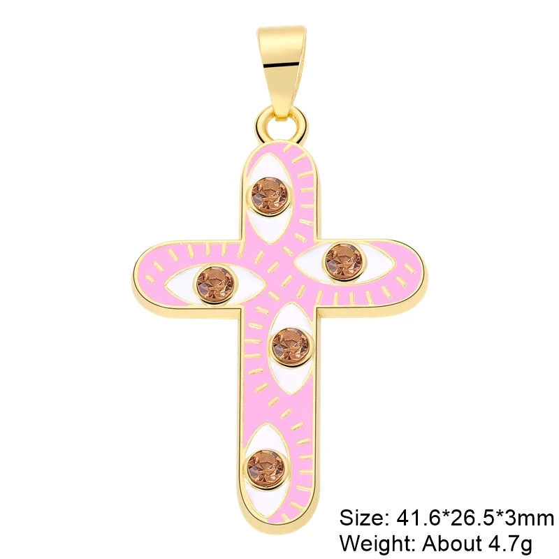 Juya 18K Gold Silver Plated Enamel Cross Charms18K Gold Enamel