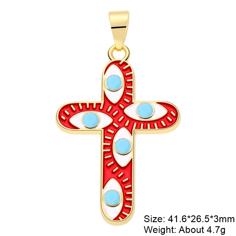 Juya 18K Gold Silver Plated Enamel Cross Charms18K Gold Enamel