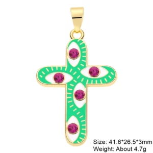 Juya 18K Gold Silver Plated Enamel Cross Charms18K Gold Enamel - Image 15