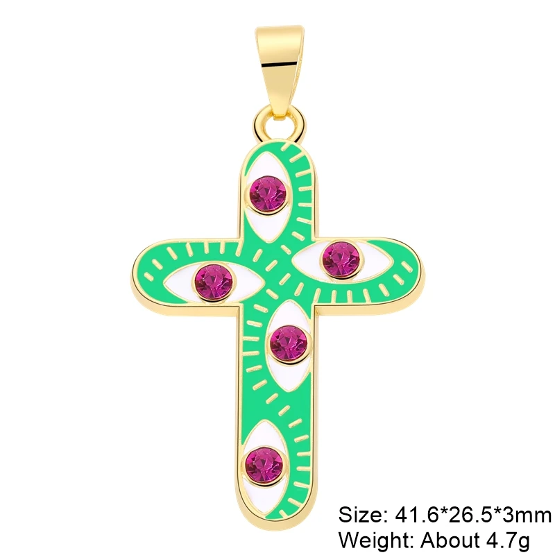 Juya 18K Gold Silver Plated Enamel Cross Charms18K Gold Enamel
