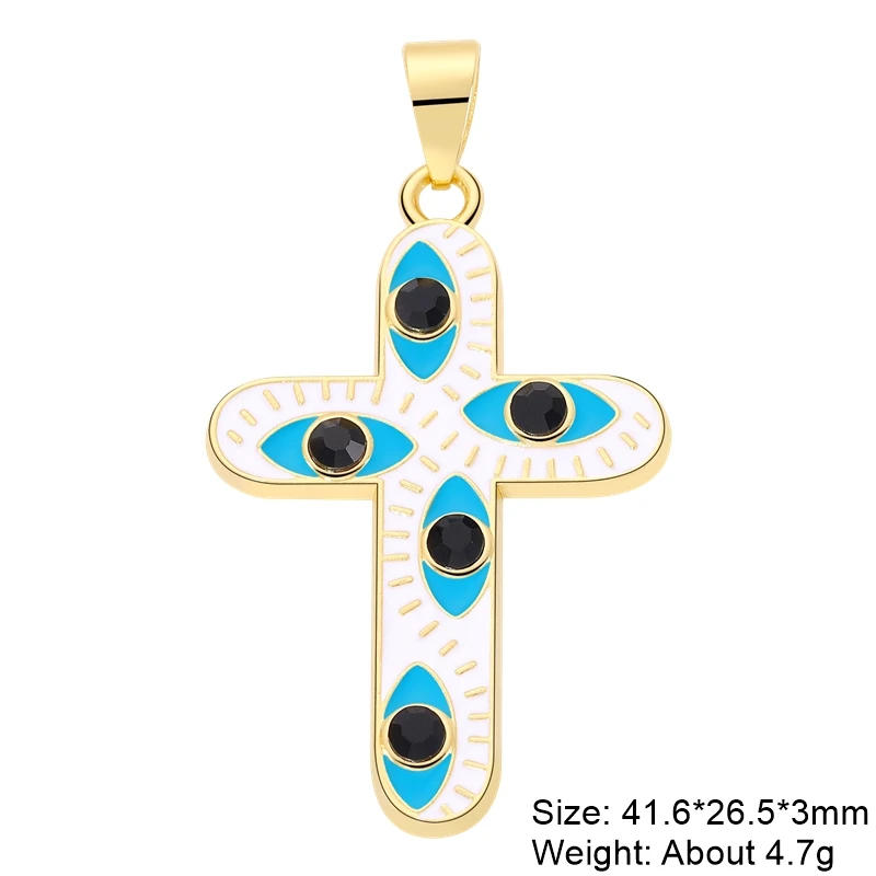 Juya 18K Gold Silver Plated Enamel Cross Charms18K Gold Enamel