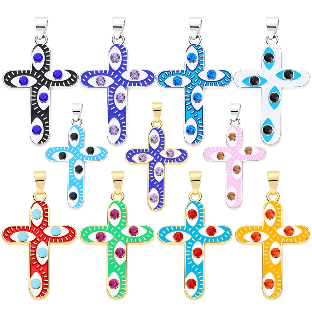 Juya 18K Gold Silver Plated Enamel Cross Charms18K Gold Enamel