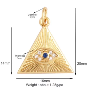 Light Luxury Evil Eye Charm Pendant GoldEvil Eye Charm Pendant, 18K - Image 28