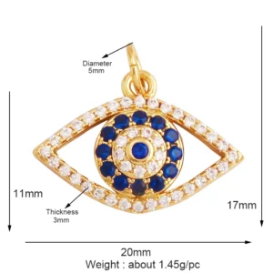 Light Luxury Evil Eye Charm Pendant GoldEvil Eye Charm Pendant, 18K - Image 29
