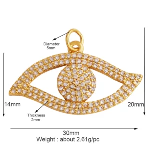 Light Luxury Evil Eye Charm Pendant GoldEvil Eye Charm Pendant, 18K - Image 16