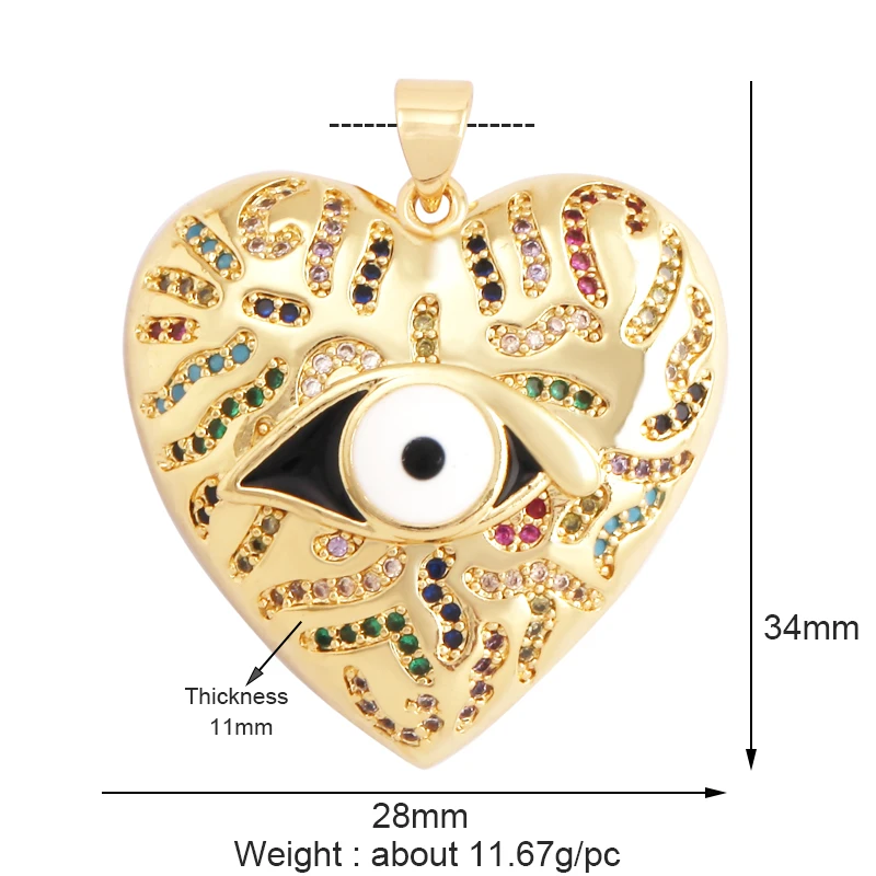 Light Luxury Evil Eye Charm Pendant GoldEvil Eye Charm Pendant, 18K