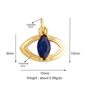 Light Luxury Evil Eye Charm Pendant GoldEvil Eye Charm Pendant, 18K - Image 11