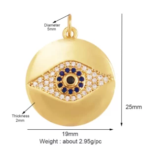 Light Luxury Evil Eye Charm Pendant GoldEvil Eye Charm Pendant, 18K - Image 7