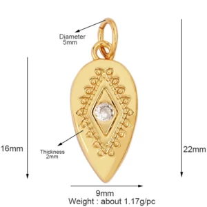Light Luxury Evil Eye Charm Pendant GoldEvil Eye Charm Pendant, 18K - Image 9