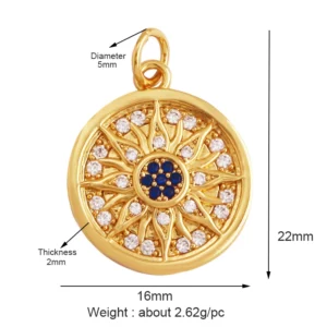 Light Luxury Evil Eye Charm Pendant GoldEvil Eye Charm Pendant, 18K - Image 18