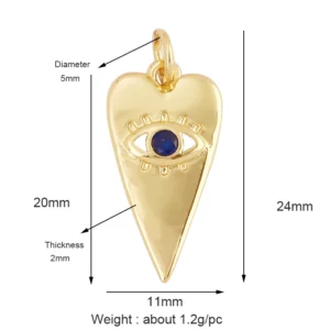 Light Luxury Evil Eye Charm Pendant GoldEvil Eye Charm Pendant, 18K - Image 15