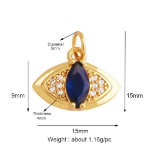Light Luxury Evil Eye Charm Pendant GoldEvil Eye Charm Pendant, 18K - Image 10