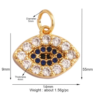 Light Luxury Evil Eye Charm Pendant GoldEvil Eye Charm Pendant, 18K - Image 13