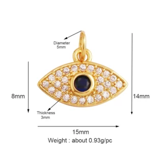 Light Luxury Evil Eye Charm Pendant GoldEvil Eye Charm Pendant, 18K - Image 14