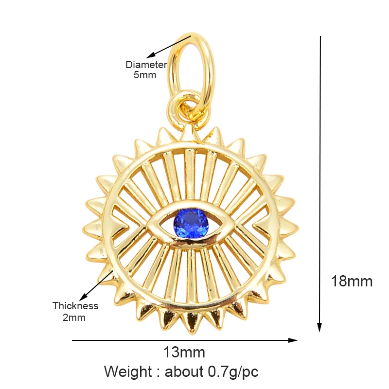 Light Luxury Evil Eye Charm Pendant GoldEvil Eye Charm Pendant, 18K