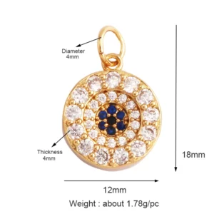 Light Luxury Evil Eye Charm Pendant GoldEvil Eye Charm Pendant, 18K - Image 27