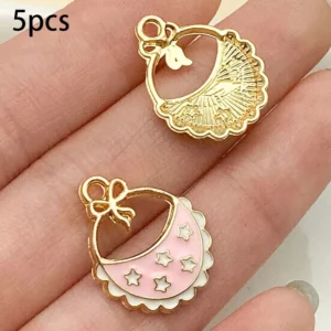 Mix 5/15pcs Alloy Drip Enamel Pink Baby Series PendantAlloy Drip - Image 21