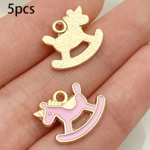 Mix 5/15pcs Alloy Drip Enamel Pink Baby Series PendantAlloy Drip - Image 19