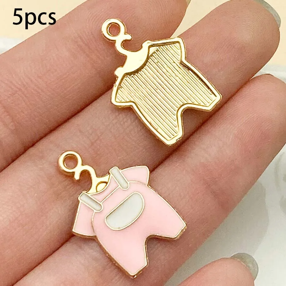 Mix 5/15pcs Alloy Drip Enamel Pink Baby Series PendantAlloy Drip